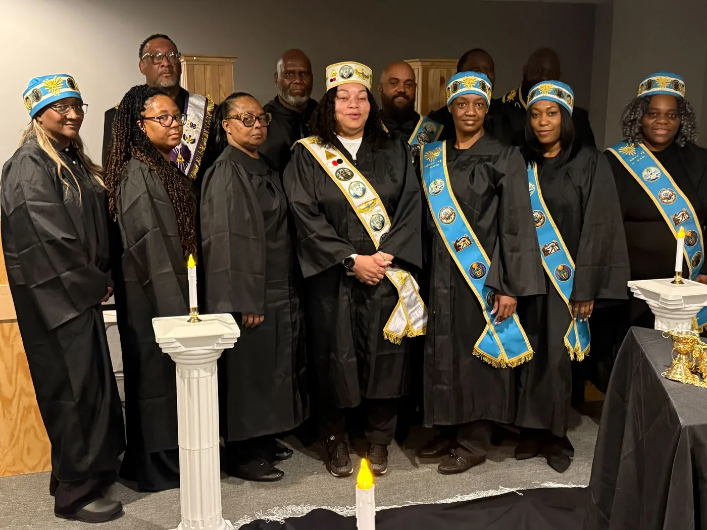 The brethren and sisters assembled